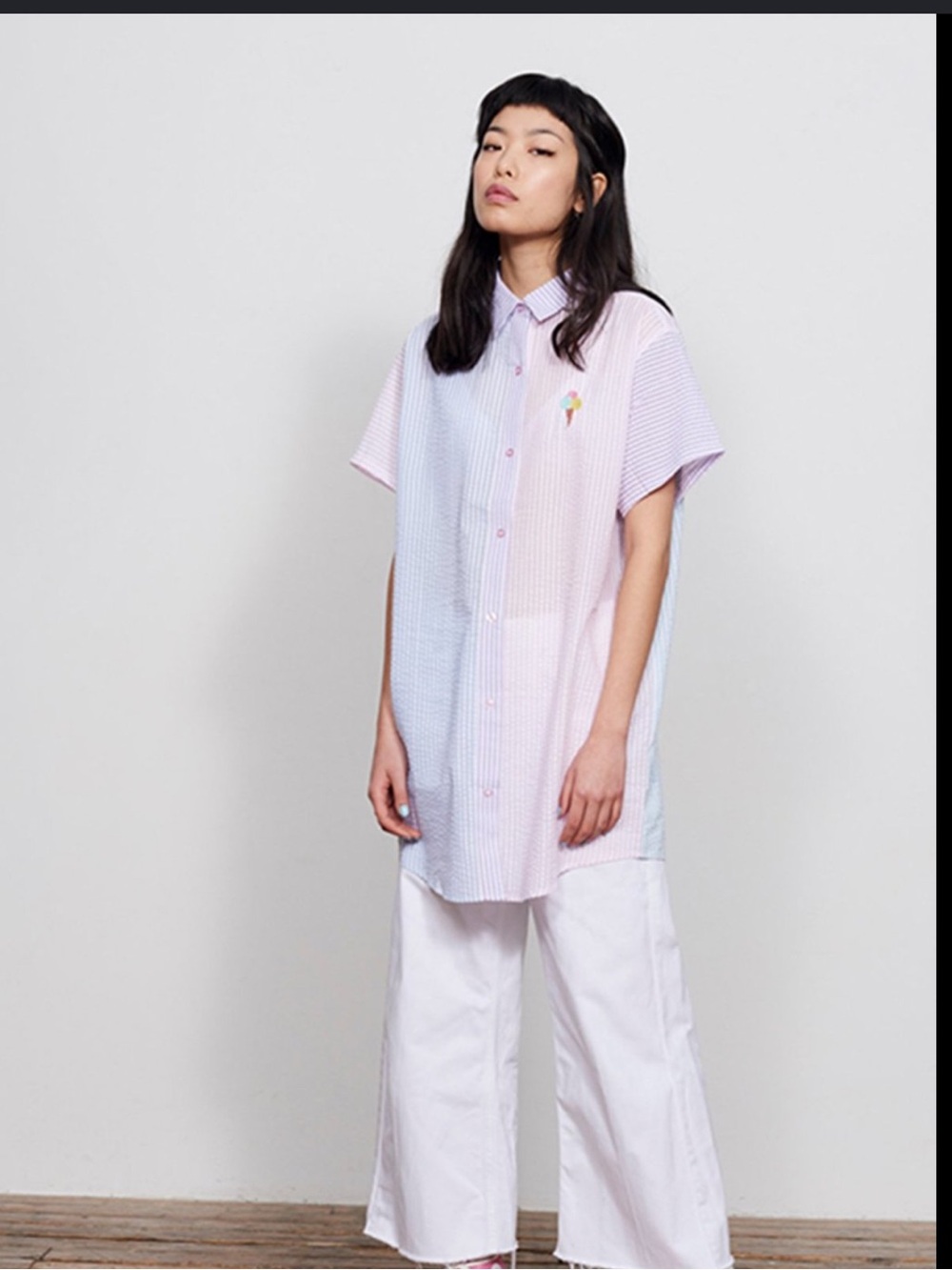 Lazy Oaf Sorbet Pastel Stripe Button-Up Shirt M/L